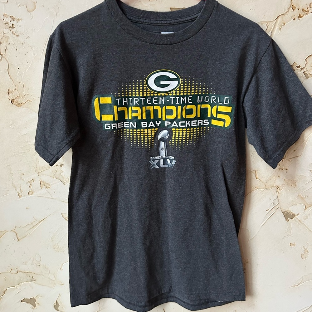 Green Bay Packers Super Bowl XLV Champions Vintage Tee Small NFL 2011